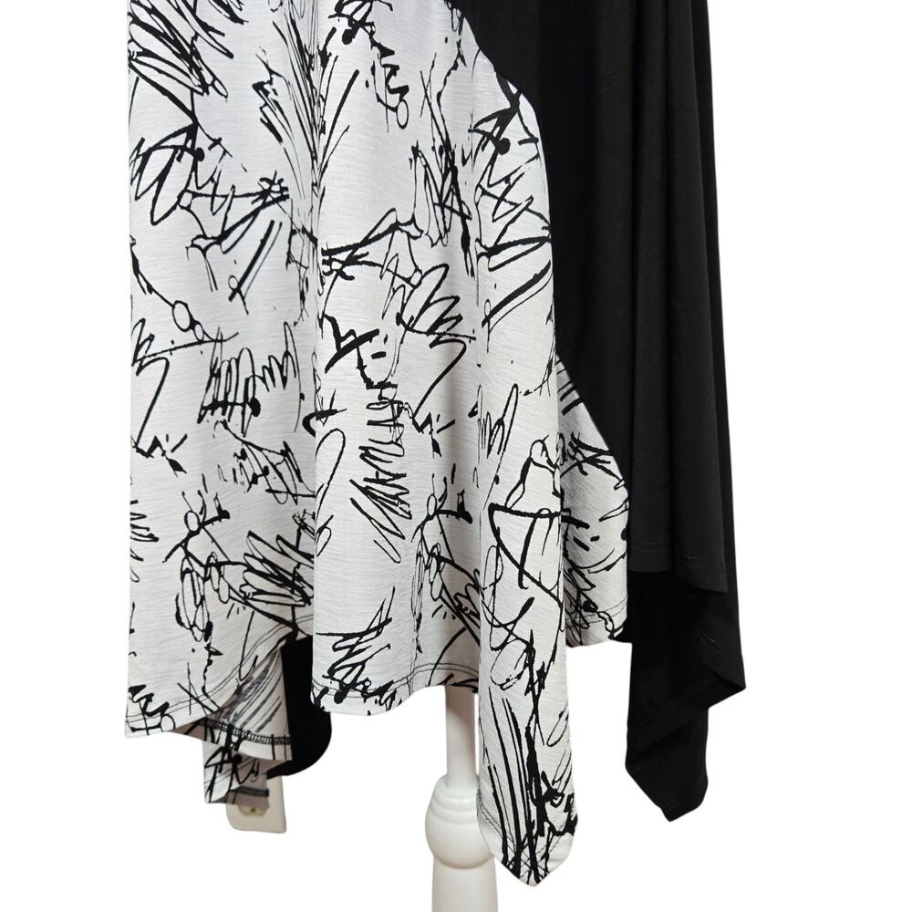 Chalet et Ceci Black White Dress Size S Abstract Asymmetrical Artsy Lagenlook - Picture 6 of 12